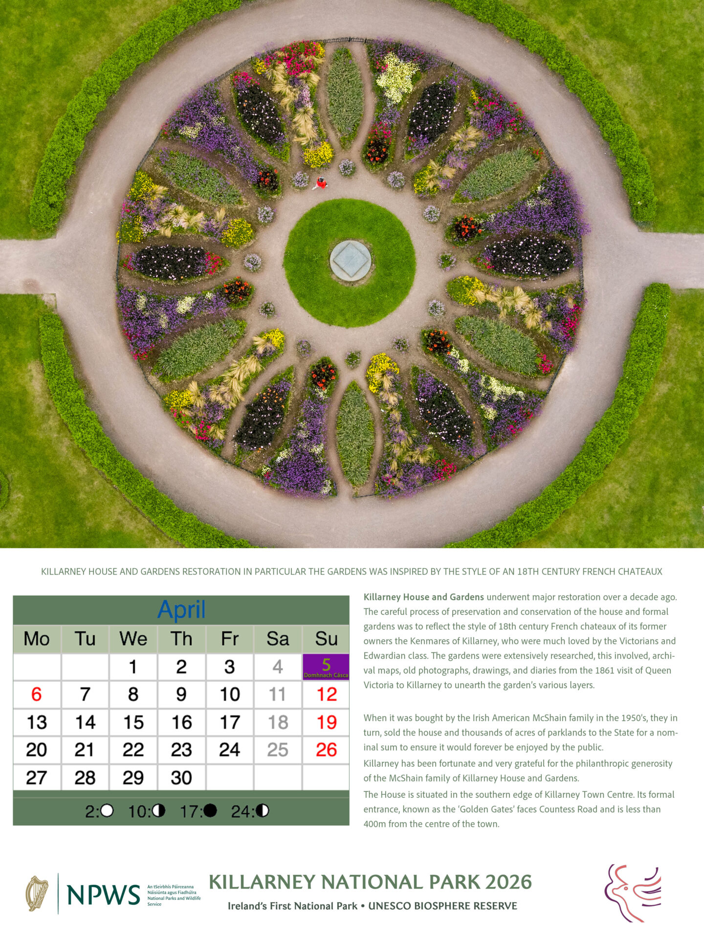 Now an annual tradition, National Parks and Wildlife Service have produced their annual ‘Killarney National Park Calendar 2026’ which aims to celebrate our biodiversity, restoration projects, woodlands, native flora, fauna and the staff who work tirelessly to maintain the UNESCO biosphere reserve. The Calendar is now available to purchase at Muckross Craft Shop for €5.